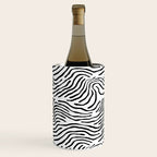 Black and white zebra stripe print art pattern Wine Chiller Gallery Image 2