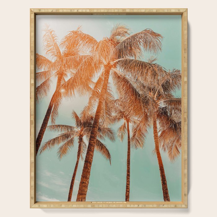 Surfrider palms - sundown Serving Tray Gallery Image 1