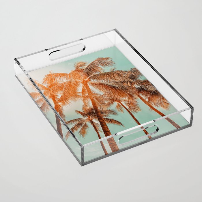 Surfrider palms - sundown Acrylic Tray Gallery Image 1