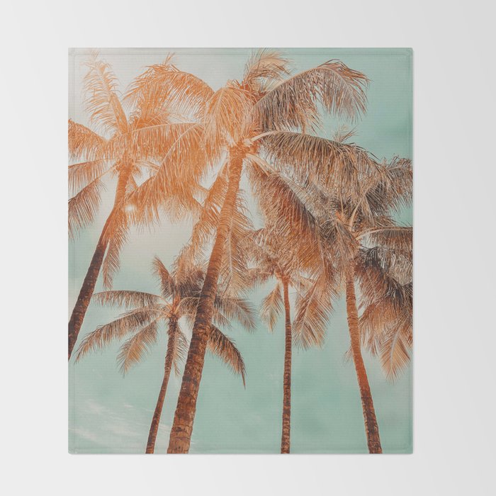 Surfrider palms - sundown Throw Blanket Gallery Image 2