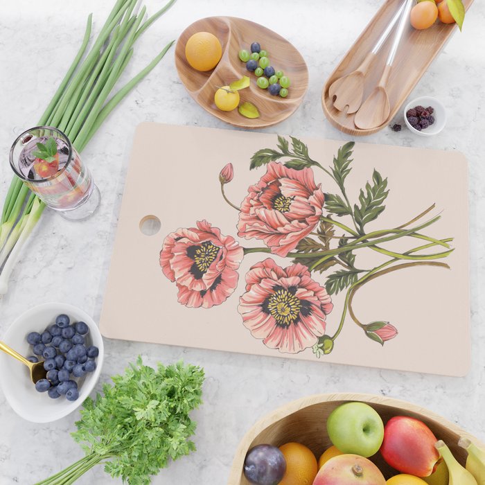 Pink Shirley Poppies  Cutting Board Gallery Image 2