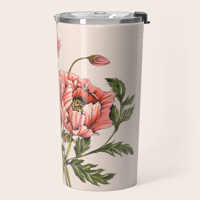 Pink Shirley Poppies  Travel Mug Gallery Image 2