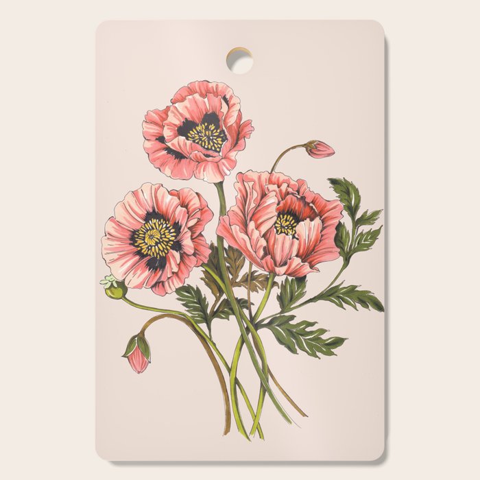 Pink Shirley Poppies  Cutting Board Gallery Image 1
