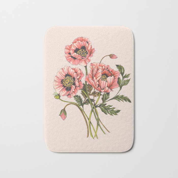 Pink Shirley Poppies  Bath Mat Gallery Image 1