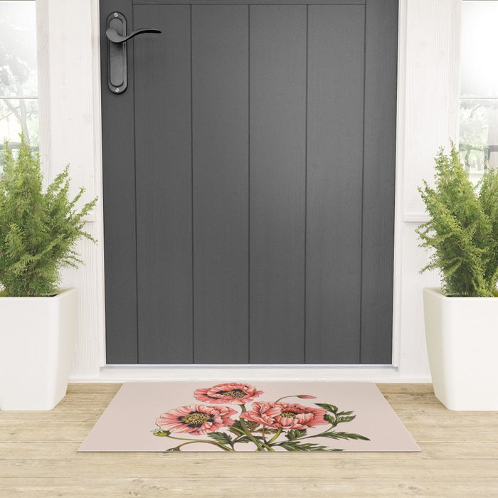 Pink Shirley Poppies  Welcome Mat Gallery Image 3