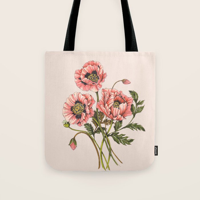 Pink Shirley Poppies  Tote Bag Gallery Image 1