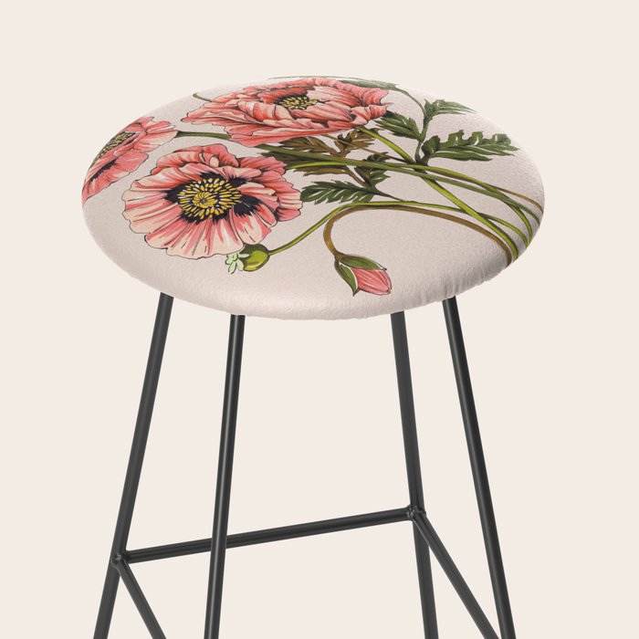 Pink Shirley Poppies  Stool Gallery Image 2