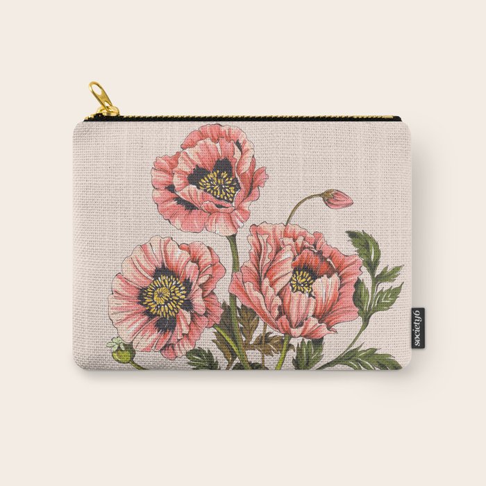 Pink Shirley Poppies  Carry All Pouch Gallery Image 1