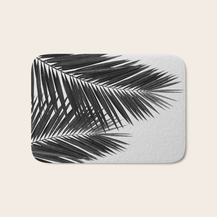 Palm Leaf Black & White II Bath Mat Gallery Image 1