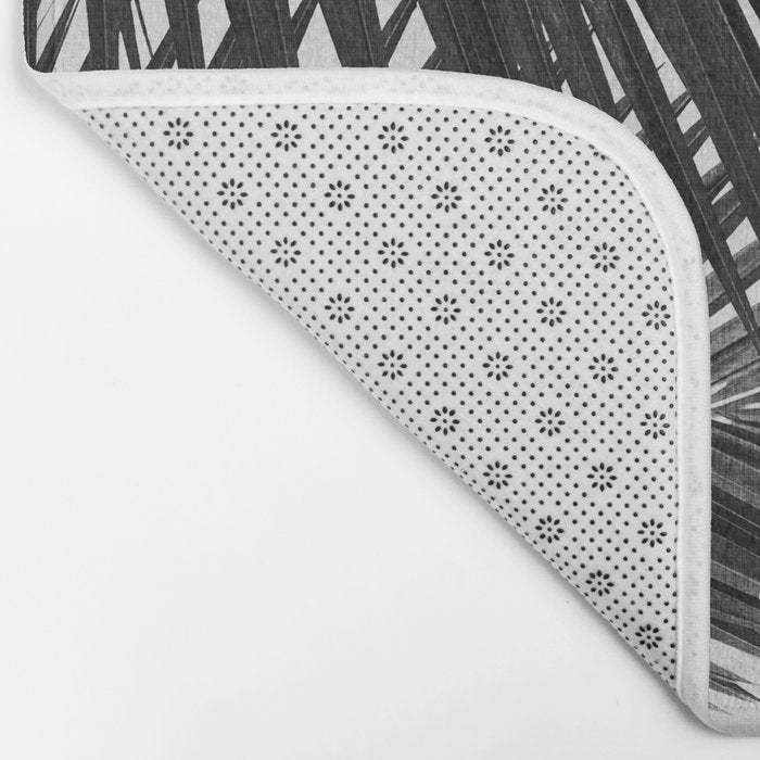 Palm Leaf Black & White II Bath Mat Gallery Image 2