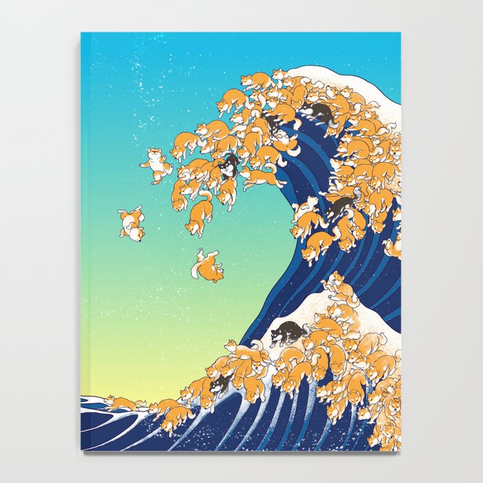Shiba Inu in Great Wave Notebook Gallery Image 4