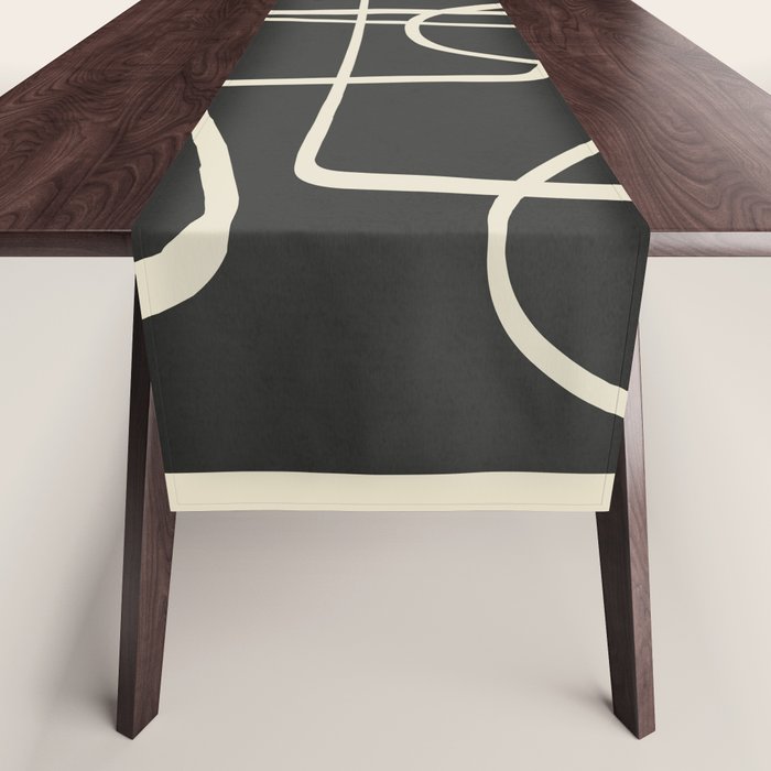 Modern Abstract Lines - Noir Table Runner Gallery Image 1