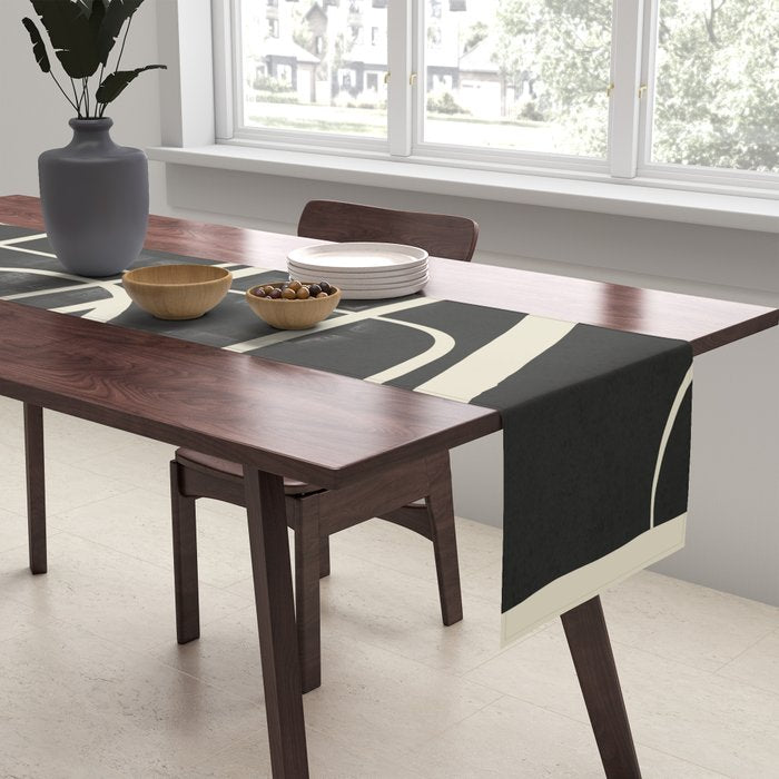 Modern Abstract Lines - Noir Table Runner Gallery Image 2