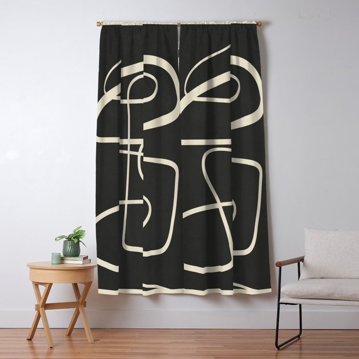 Modern Abstract Lines - Noir Window Curtain Gallery Image 1