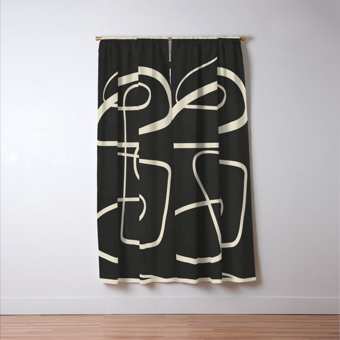 Modern Abstract Lines - Noir Window Curtain Gallery Image 3