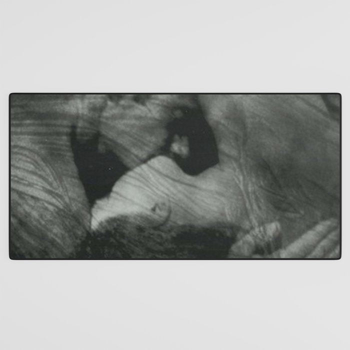 1912, The Kiss, Lovers black and white photography by Anne Brigmann Desk Mat Gallery Image 3
