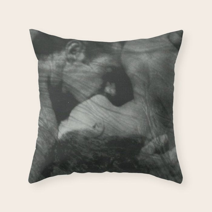 1912, The Kiss, Lovers black and white photography by Anne Brigmann Throw Pillow Gallery Image 6