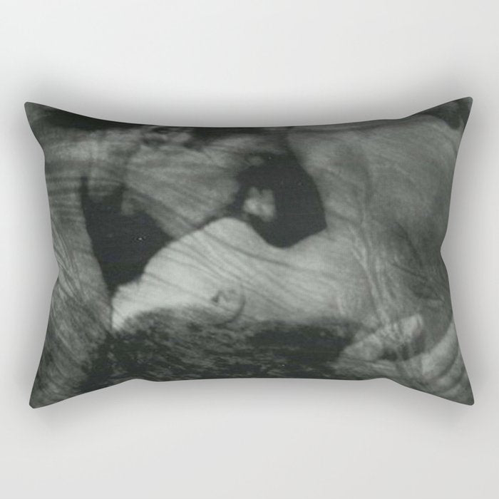 1912, The Kiss, Lovers black and white photography by Anne Brigmann Rectangular Pillow Gallery Image 1