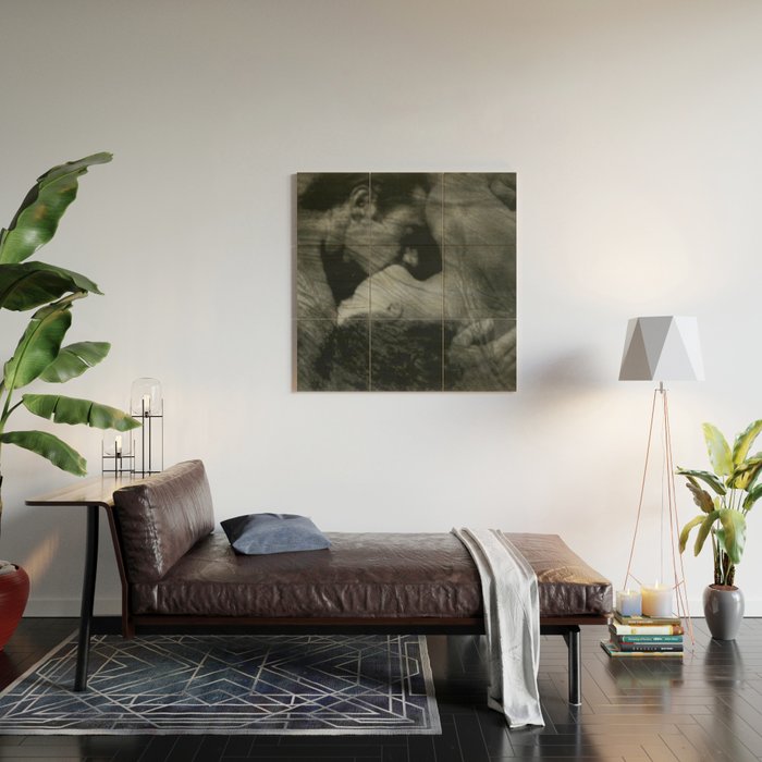 1912, The Kiss, Lovers black and white photography by Anne Brigmann Wood Wall Art Gallery Image 2