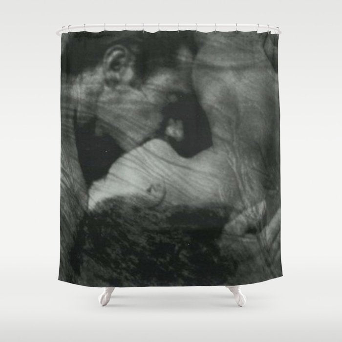 1912, The Kiss, Lovers black and white photography by Anne Brigmann Shower Curtain Gallery Image 1
