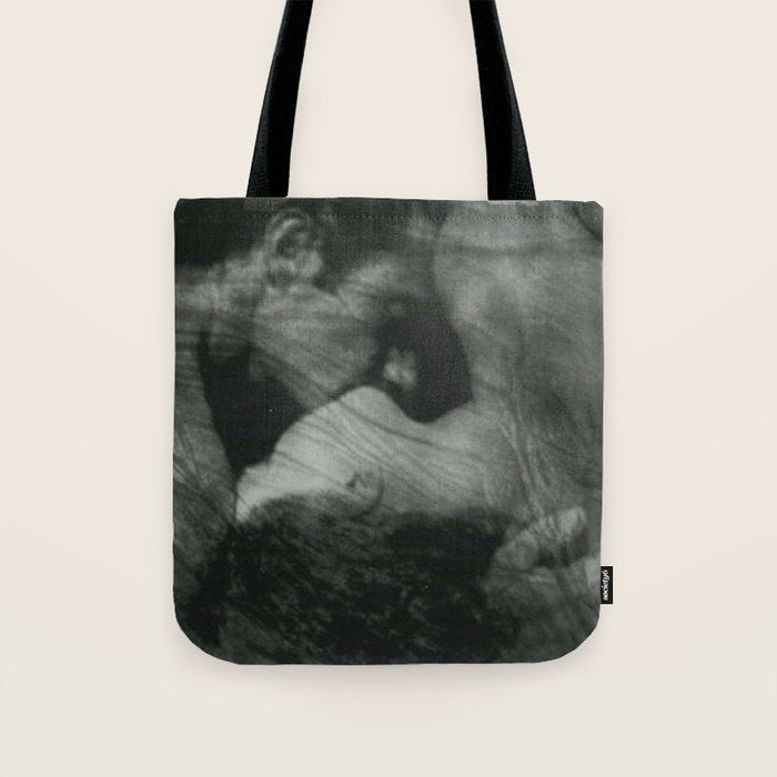 1912, The Kiss, Lovers black and white photography by Anne Brigmann Tote Bag Gallery Image 1
