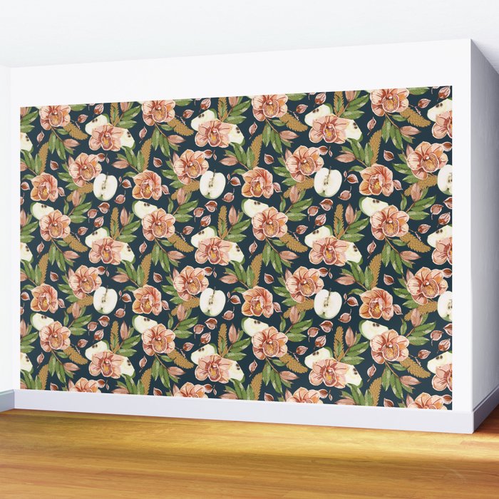Tropical flowers autumn field D Wall Mural Gallery Image 2