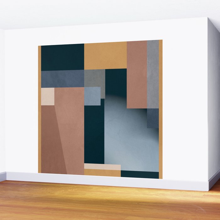 Modern Abstraction Mocha Mousse 5 Wall Mural Gallery Image 2