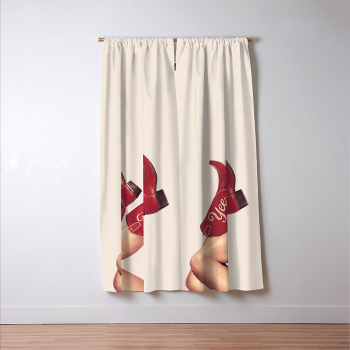These Boots - Yeehaw Rustic Red n Neutral Window Curtain Gallery Image 3