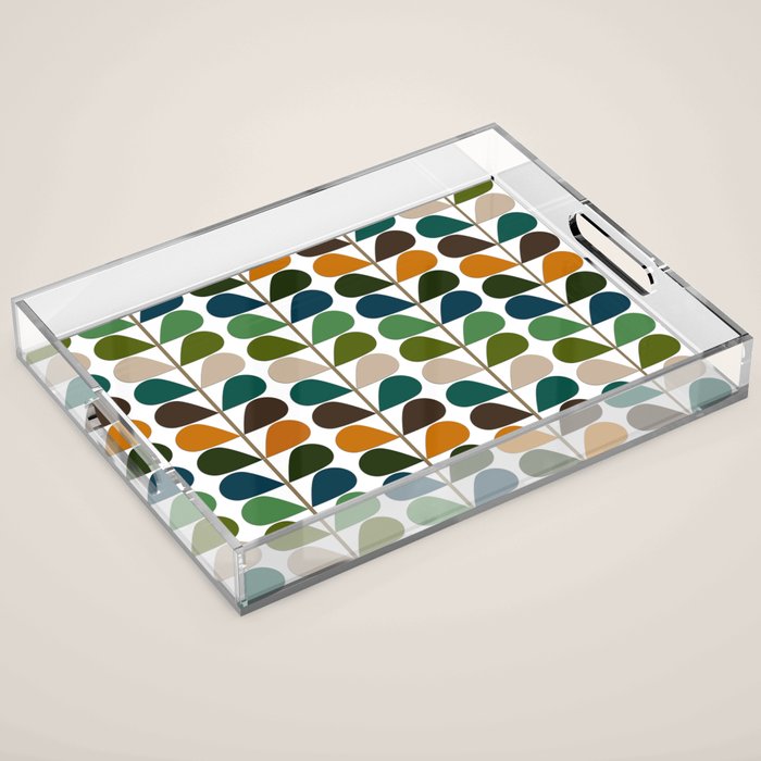 Mid Century Modern Fern Pattern Acrylic Tray Gallery Image 1