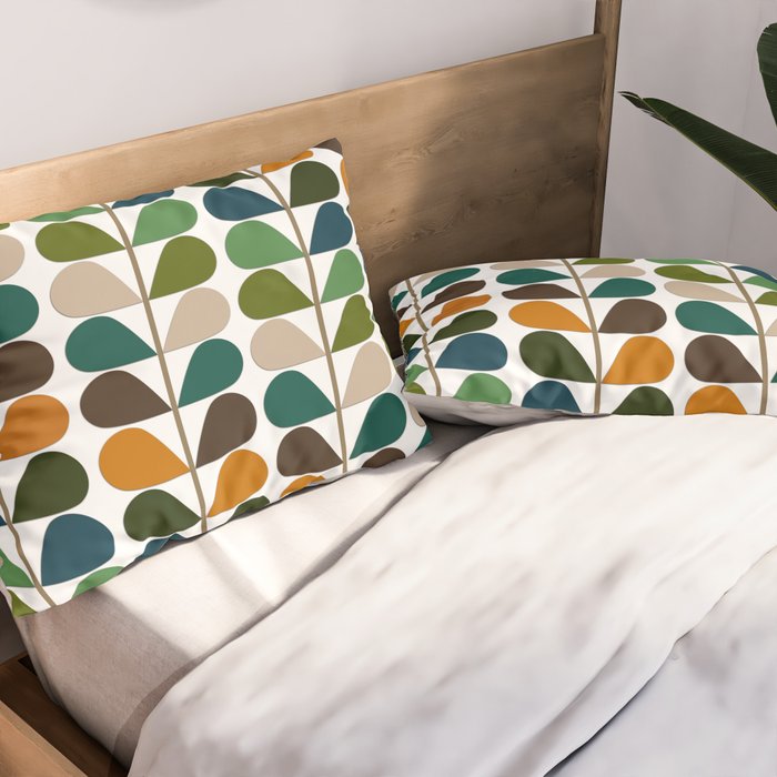 Mid Century Modern Fern Pattern Pillow Sham Gallery Image 2