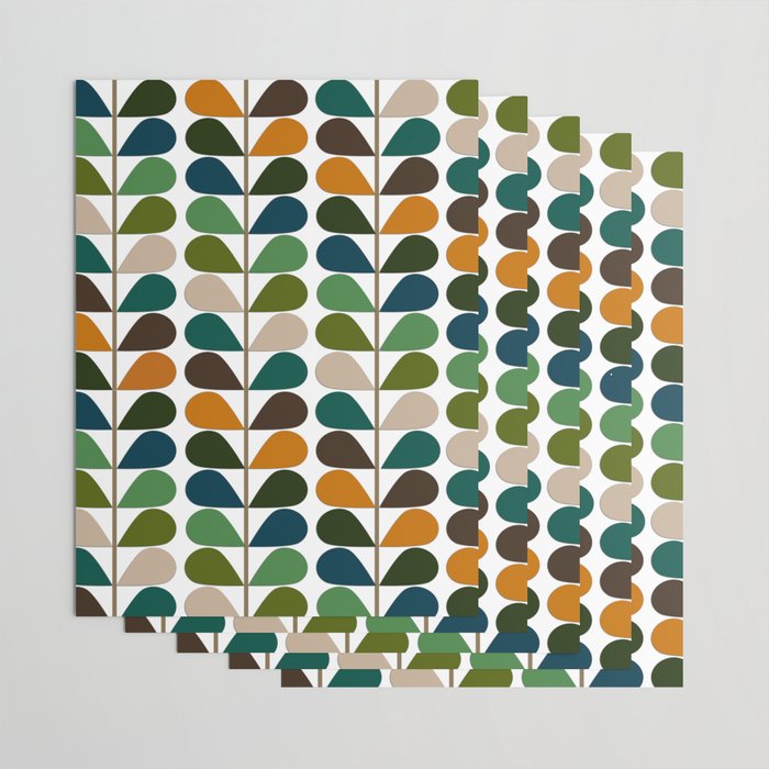 Mid Century Modern Fern Pattern Wrapping Paper Gallery Image 3
