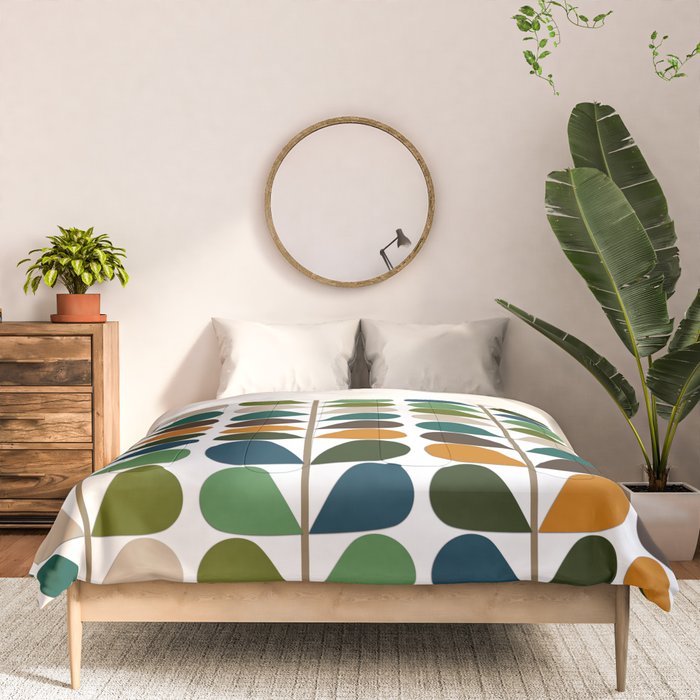 Mid Century Modern Fern Pattern Comforter Gallery Image 3