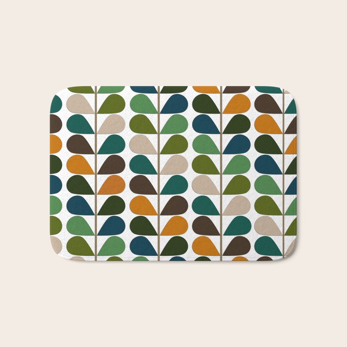 Mid Century Modern Fern Pattern Bath Mat Gallery Image 1