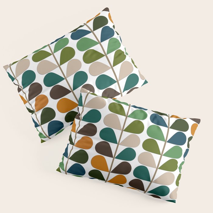 Mid Century Modern Fern Pattern Pillow Sham