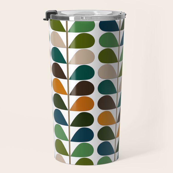 Mid Century Modern Fern Pattern Travel Mug Gallery Image 3