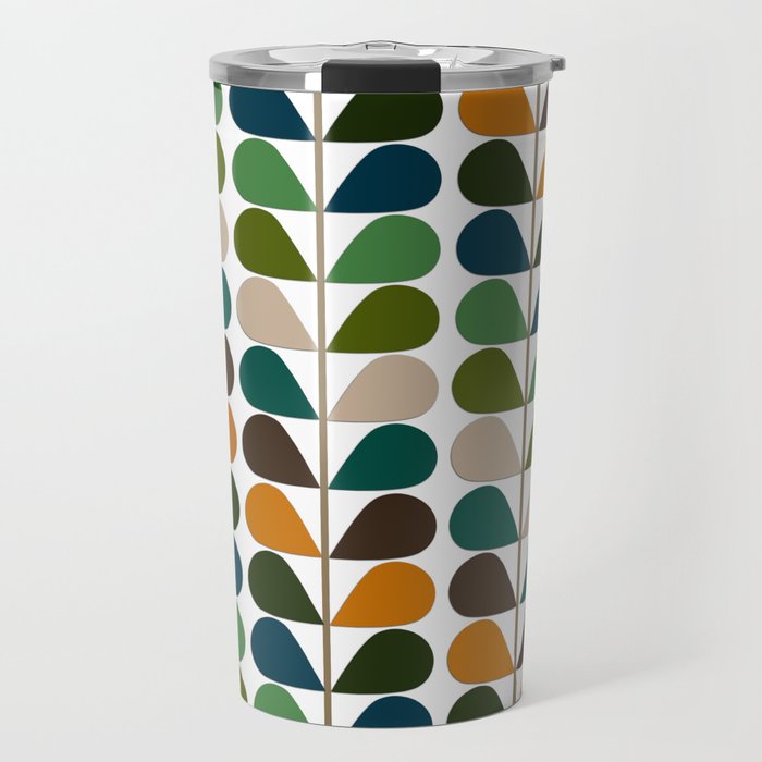 Mid Century Modern Fern Pattern Travel Mug Gallery Image 1