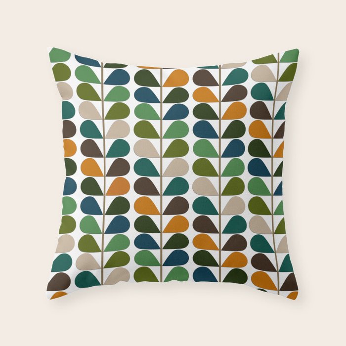Mid Century Modern Fern Pattern Throw Pillow Gallery Image 6