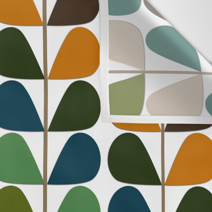 Mid Century Modern Fern Pattern Wall Tapestry Gallery Image 3