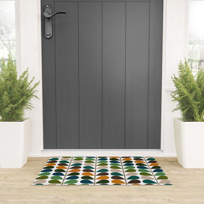 Mid Century Modern Fern Pattern Welcome Mat Gallery Image 3