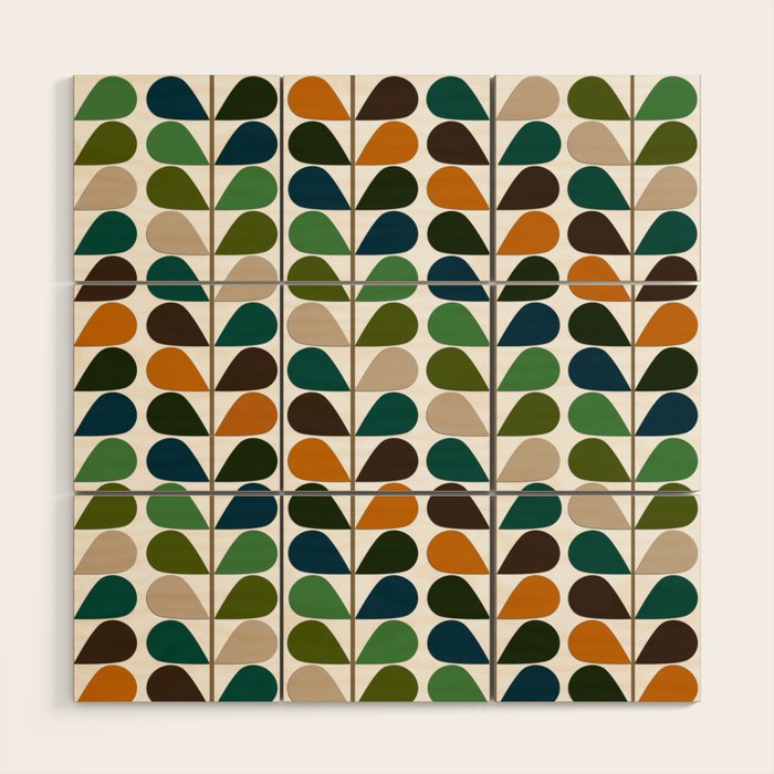 Mid Century Modern Fern Pattern Wood Wall Art