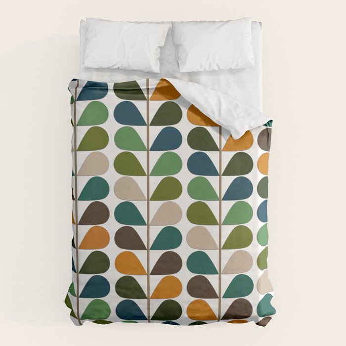 Mid Century Modern Fern Pattern Duvet Cover Gallery Image 6