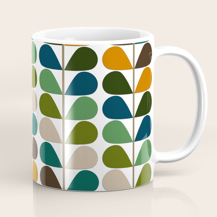 Mid Century Modern Fern Pattern Coffee Mug Gallery Image 1
