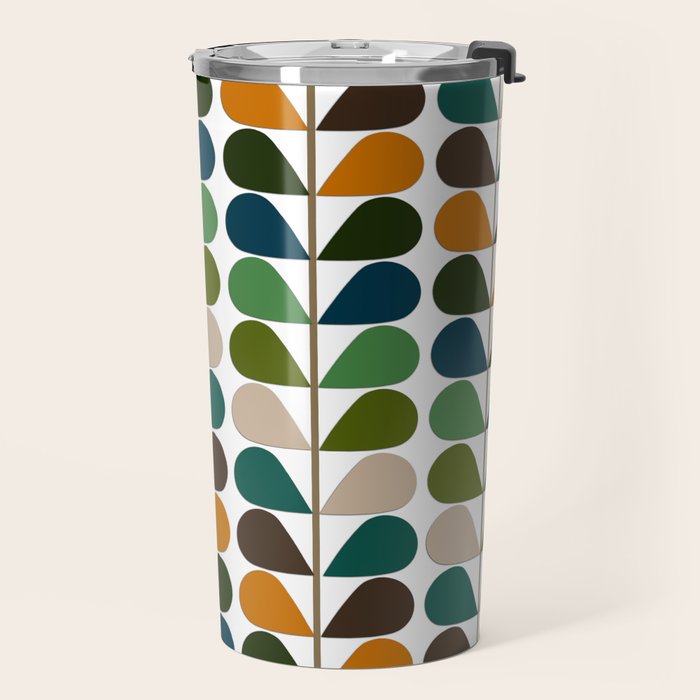 Mid Century Modern Fern Pattern Travel Mug Gallery Image 2