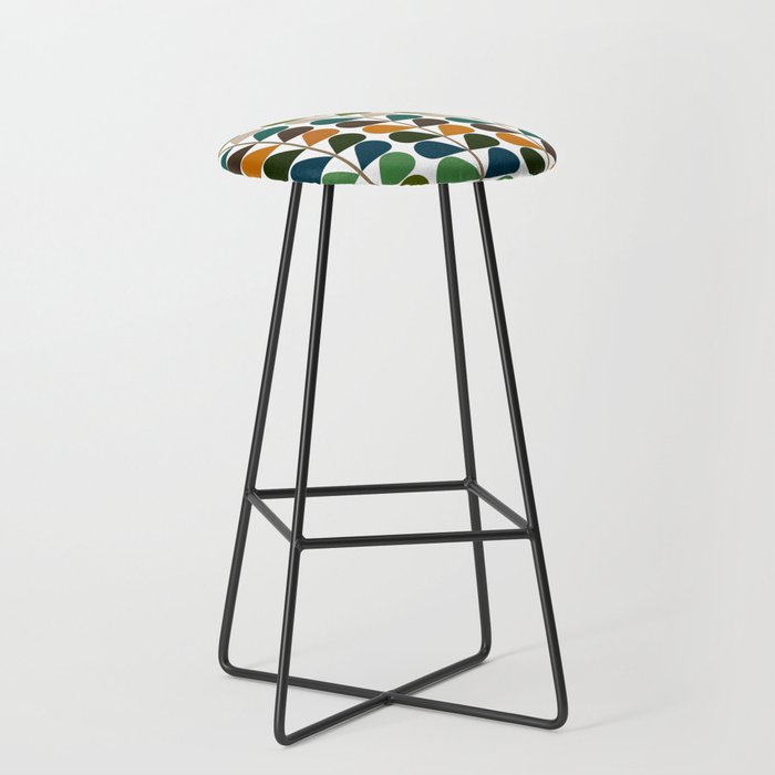 Mid Century Modern Fern Pattern Stool Gallery Image 1