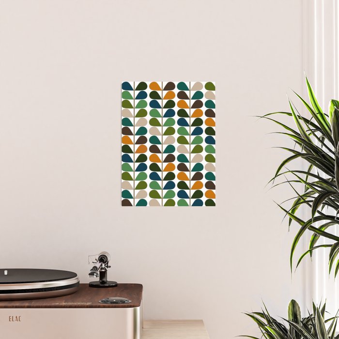 Mid Century Modern Fern Pattern Poster Gallery Image 2