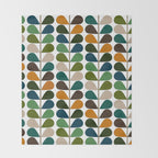 Mid Century Modern Fern Pattern Throw Blanket Gallery Image 2