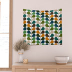 Mid Century Modern Fern Pattern Wall Tapestry Gallery Image 2