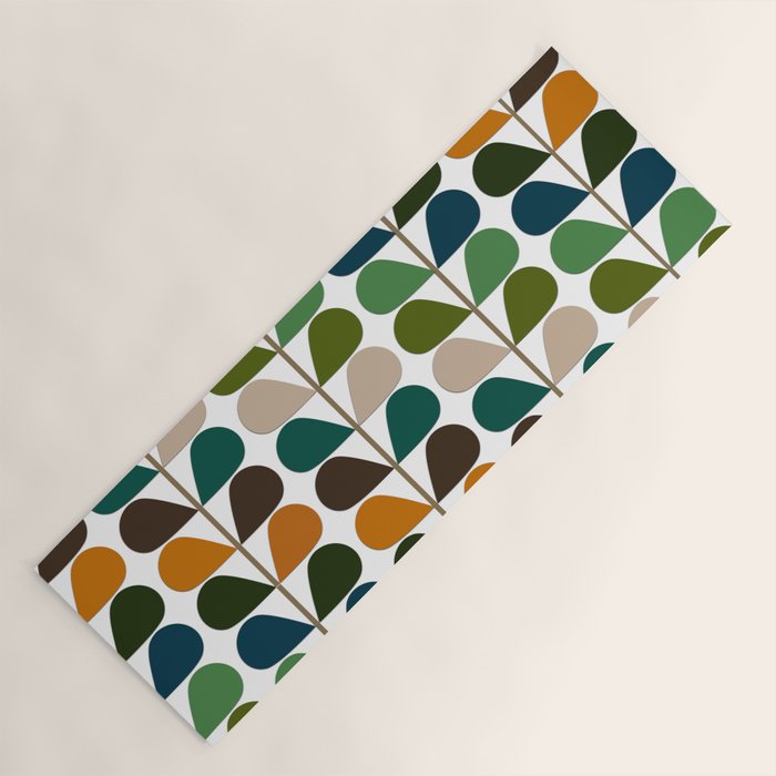 Mid Century Modern Fern Pattern Yoga Mat Gallery Image 1