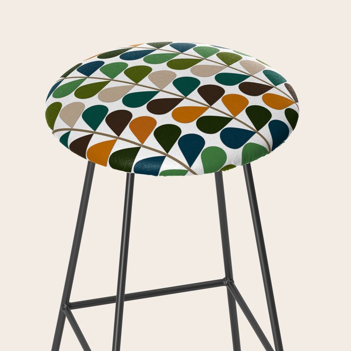 Mid Century Modern Fern Pattern Stool Gallery Image 2