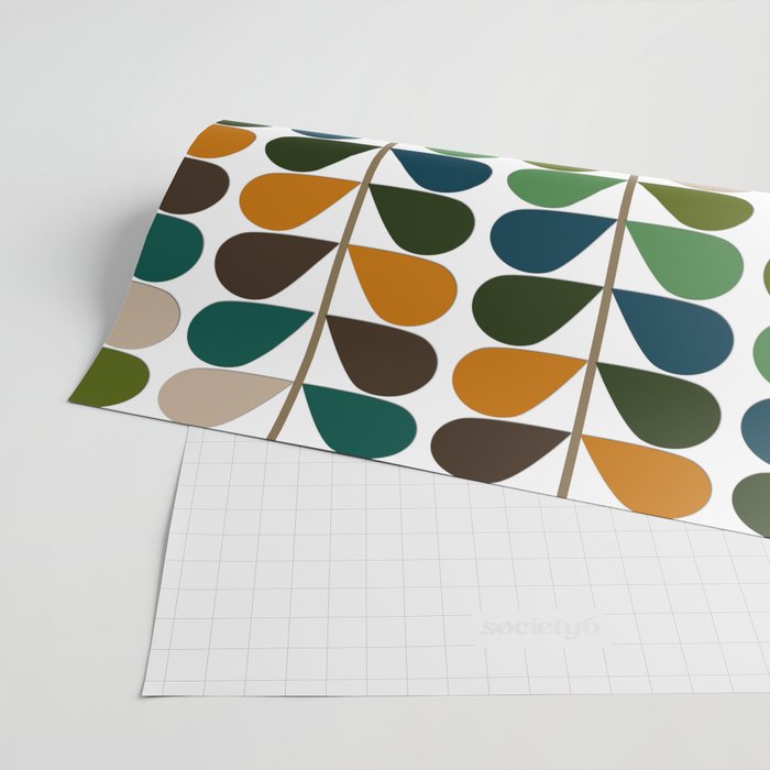 Mid Century Modern Fern Pattern Wrapping Paper Gallery Image 2